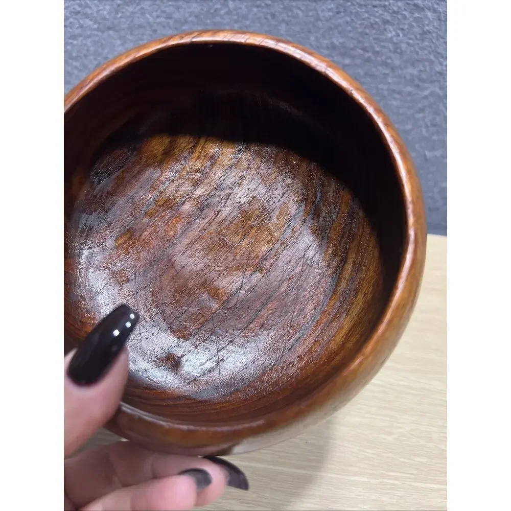 Vintage Good Wood Large Teak Wood Salad Bowl Plus 2 Small Bowls Made In Thailand